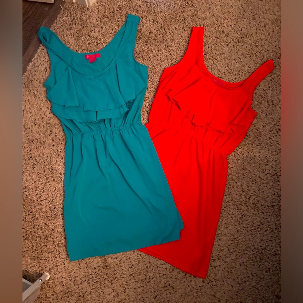 Coral and teal summer dresses